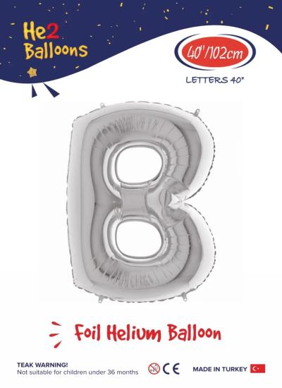Toptan Harf Folyo Balon 40 İnç Gümüş-B