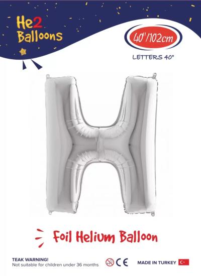 Toptan Harf Folyo Balon 40 İnç Gümüş-H