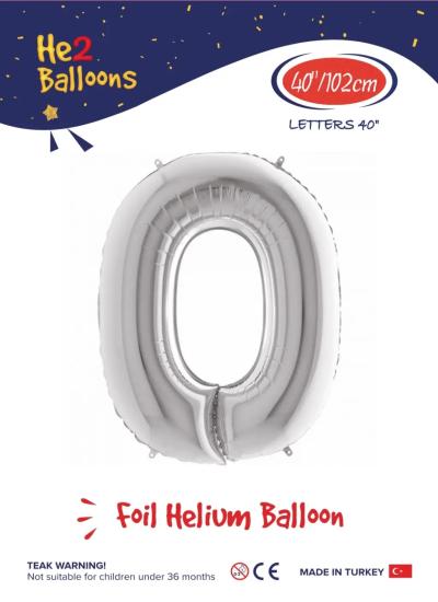 Toptan Harf Folyo Balon 40 İnç Gümüş-O