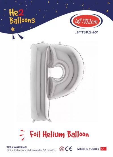 Toptan Harf Folyo Balon 40 İnç Gümüş-P