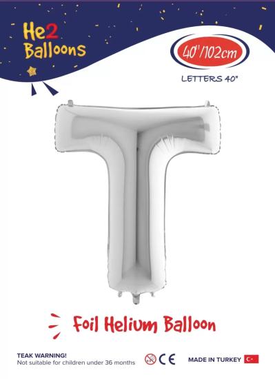 Toptan Harf Folyo Balon 40 İnç Gümüş-T
