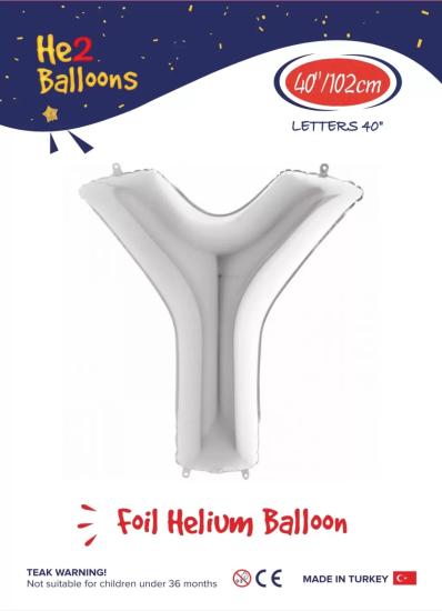 Toptan Harf Folyo Balon 40 İnç Gümüş-Y
