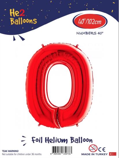Toptan Rakam Folyo Balon 40 İnç Kırmızı-0