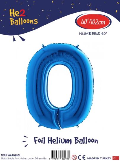 Toptan Rakam Folyo Balon 40 İnç Mavi-0
