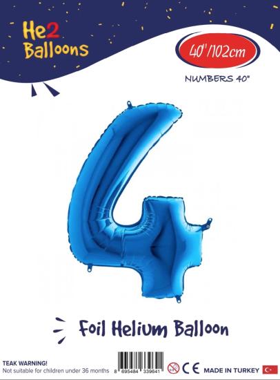 Toptan Rakam Folyo Balon 40 İnç Mavi-4