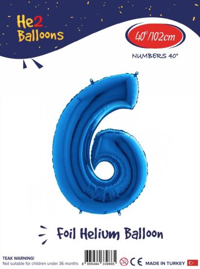Toptan Rakam Folyo Balon 40 İnç Mavi-6