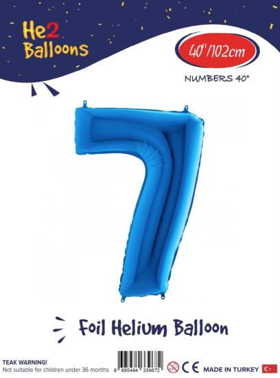 Toptan Rakam Folyo Balon 40 İnç Mavi-7