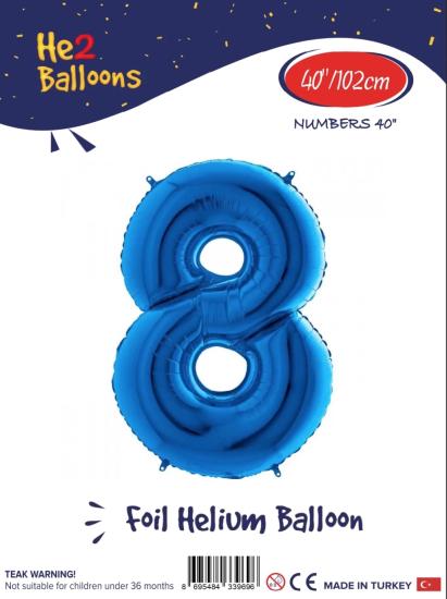 Toptan Rakam Folyo Balon 40 İnç Mavi-8