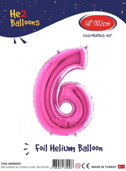Toptan Rakam Folyo Balon 40 İnç Pembe-6