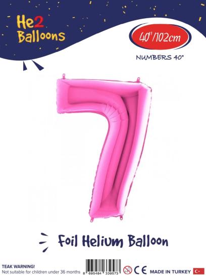 Toptan Rakam Folyo Balon 40 İnç Pembe-7