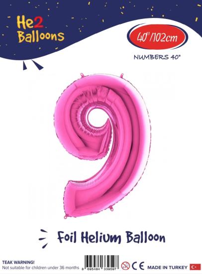 Toptan Rakam Folyo Balon 40 İnç Pembe-9