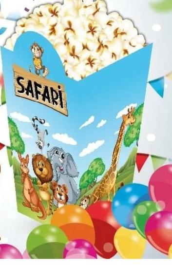Toptan Mısır Kutusu 8li Baskılı Safari