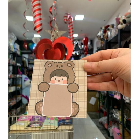 Toptan Kawaii Tasarımlı Memopad Kare Not Defteri