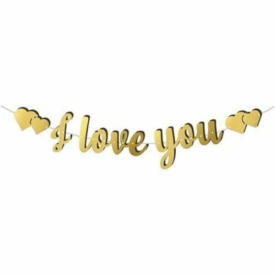 Toptan Kaligrafi I Love You Altın