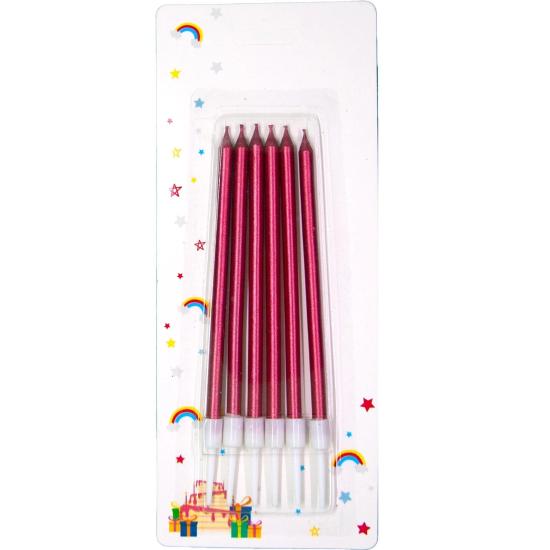Toptan İnce Uzun Mum 13 cm 6lı