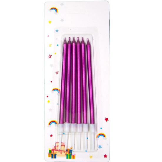 Toptan İnce Uzun Mum 13 cm 6lı