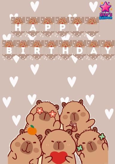 Toptan Capybara Happy Birthday Banner
