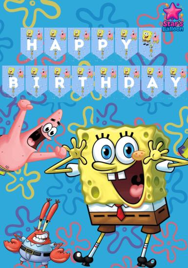 Toptan Çizgi Film Happy Birthday Banner