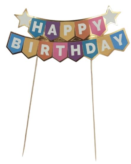Toptan Pasta Üstü Banner Happy Birthday