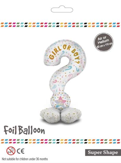Toptan Ayaklı Girl or Boy Cinsiyet Partisi Folyo Balon 110 cm
