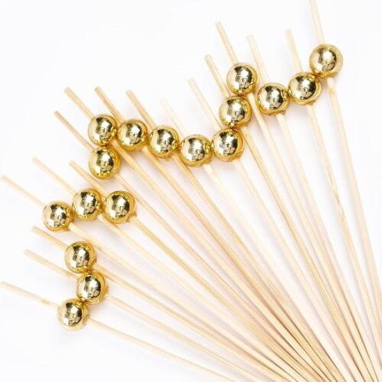 Toptan Pasta Kürdanı Bambu İncili Gold