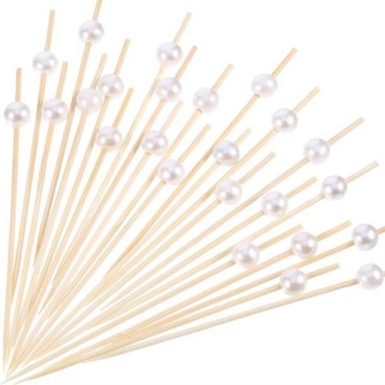Toptan Pasta Kürdanı Bambu İncili Beyaz