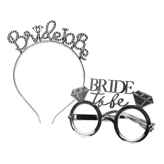 Toptan Bride To Be Gözlük ve Taç Seti