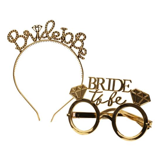 Toptan Bride To Be Gözlük ve Taç Seti