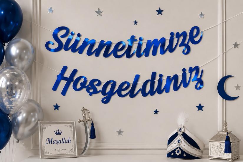 Toptan Kaligrafi Sünnetime Hoşgeldiniz Lacivert