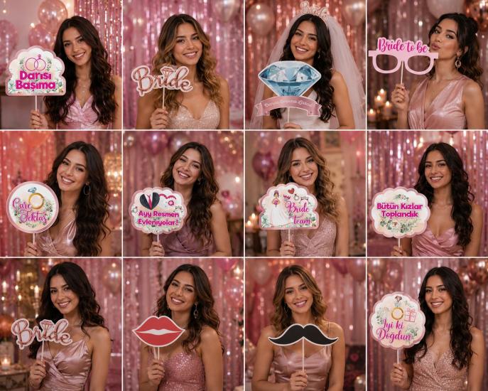 Toptan Konuşma Balonu Bride To Be 12 adet