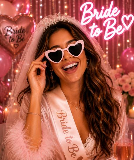 Toptan Bride To Be Kalpli Pembe Gözlük