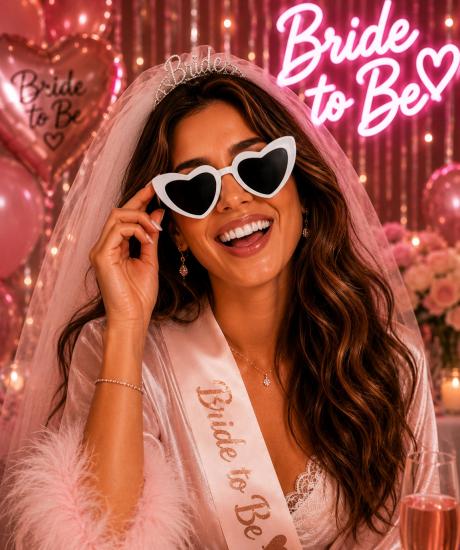 Toptan Bride To Be Kalpli Beyaz Gözlük