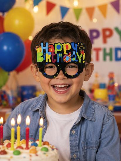 Toptan Gözlük PVC Kaplı Happy Birthday Hediye Paketli