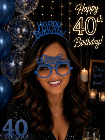 Toptan Mika Taç ve Gözlük Seti Happy Birthday