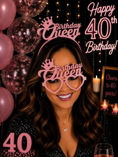 Toptan Mika Taç ve Gözlük Seti Birthday Queen