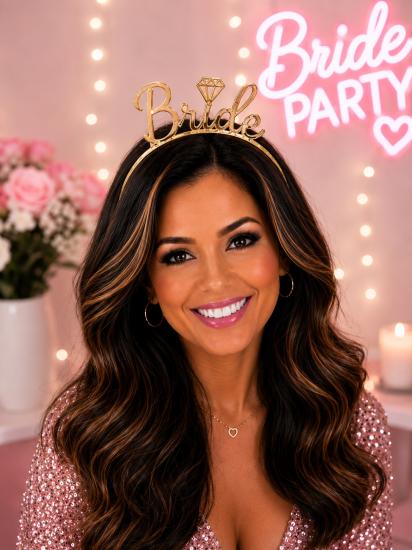 Toptan Mika Taç Bride Gold