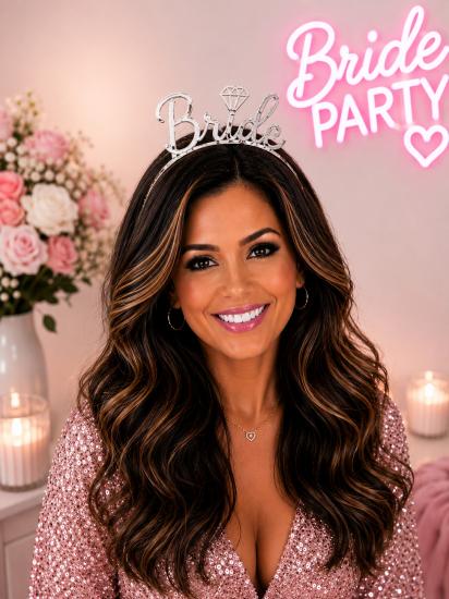 Toptan Mika Taç Bride Gümüş