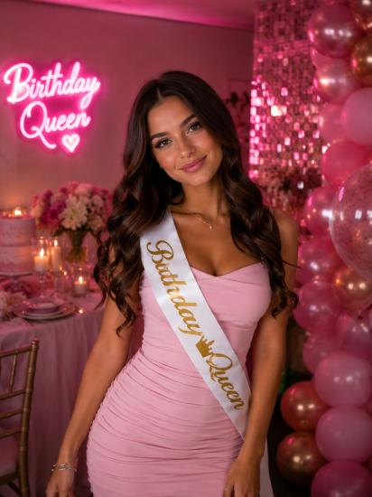 Toptan Birthday Queen Kuşak
