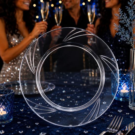 Toptan 9 inç Kristal Tabak 6lı Şeffaf