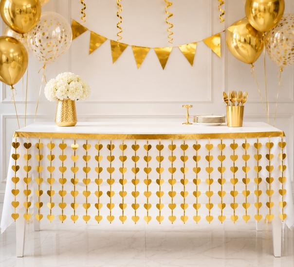 Toptan Masa Eteği Kalpli Gold