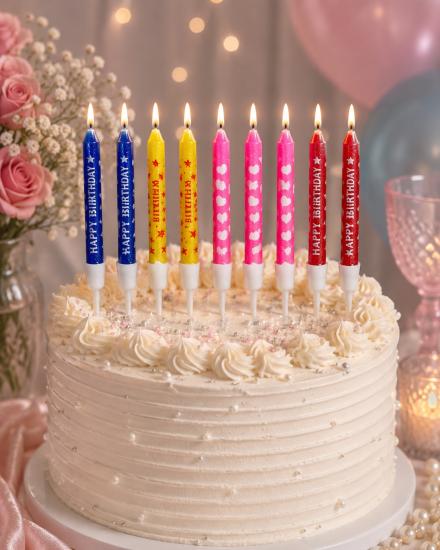 Toptan Renkli Mum 12li