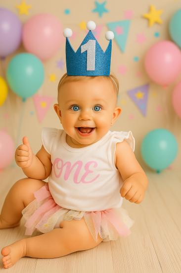 Toptan 1 Yaş Mini Kral Şapka Eva Simli