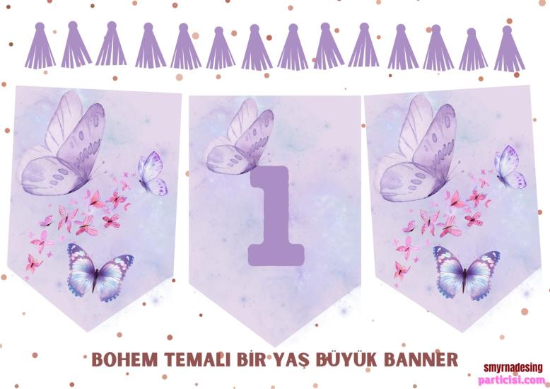 Toptan Kelebek Mor 1 Yaş Banner 