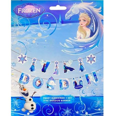 Toptan Elsa İyiki Doğdun Dekoratif Banner