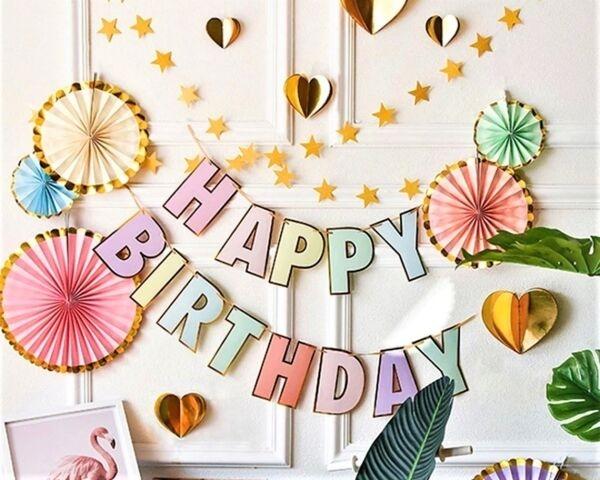 Toptan Makaron Happy Birthday Banner