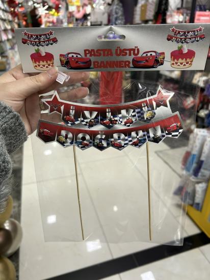 Toptan Pasta Üstü Banner İyiki Doğdun Arabalar
