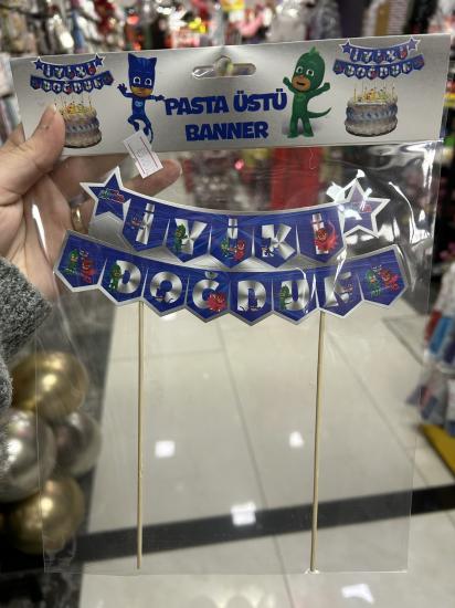 Toptan Pasta Üstü Banner İyiki Doğdun PJ Maskeliler