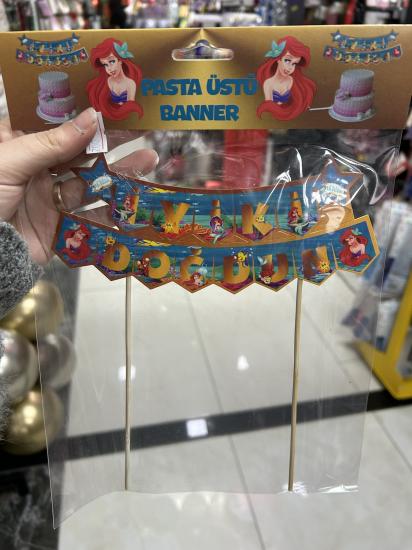Toptan Pasta Üstü Banner İyiki Doğdun Deniz Kızı