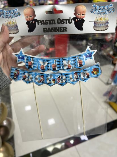 Toptan Pasta Üstü Banner İyiki Doğdun Patron Bebek