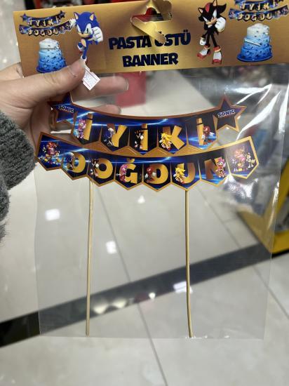 Toptan Pasta Üstü Banner İyiki Doğdun Sonic